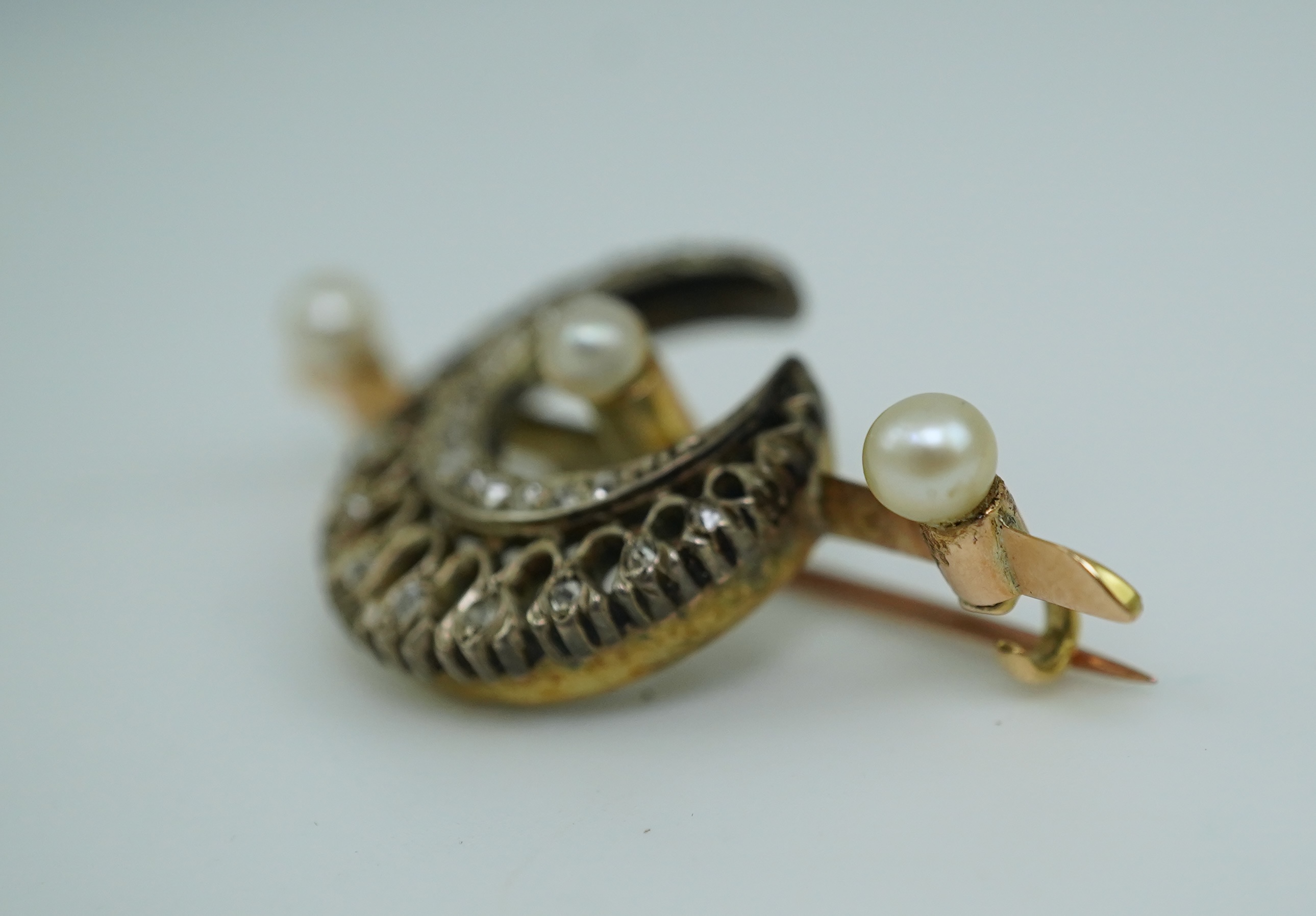 An Edwardian pearl and diamond brooch, early 20th century